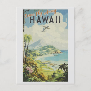Cartão Postal Vintage Hawaii Island Retro Viagem
