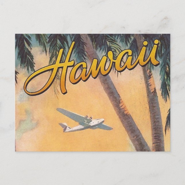 Cartão Postal Vintage Hawaii Viagem (Frente)