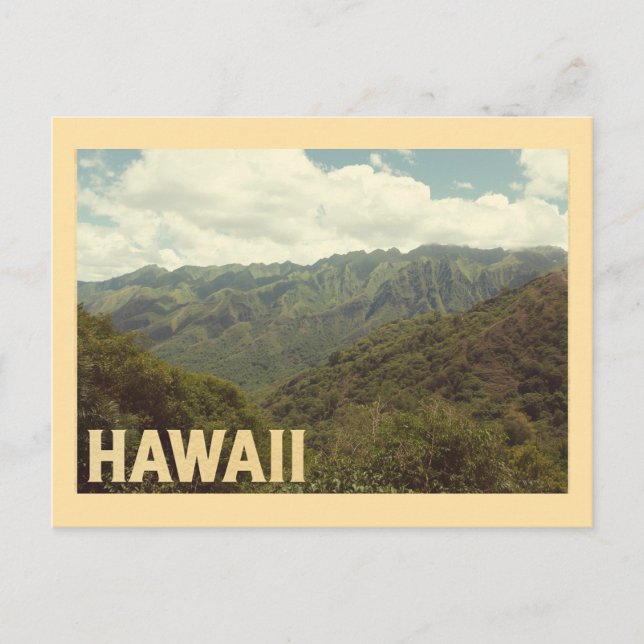 Cartão Postal Vintage Hawaii Viagem (Frente)