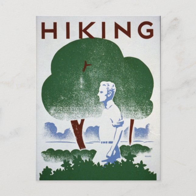 Cartão Postal Vintage Hiking Recreation WPA (Frente)