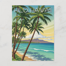 Cartão Postal Vintage Hilo Hawaii Travel