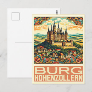 Cartão Postal Vintage Hohenzollern Castle Burg Hohenzoller