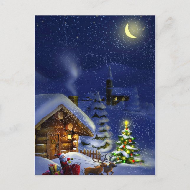 Cartão Postal Vintage Holiday Felry Natal (Frente)