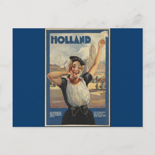 Cartão Postal Vintage Holland Air Viagem (Frente)