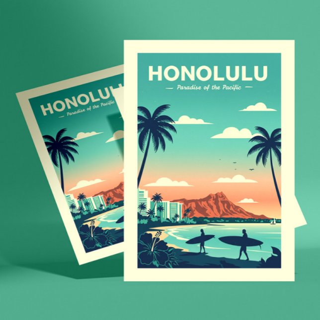 Cartão Postal Vintage Honolulu Hawaii (Criador carregado)