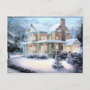 Cartão Postal Vintage House In Winter