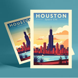 Cartão Postal Vintage Houston