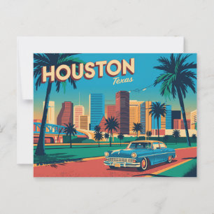 Cartão postal Vintage Houston Saudações de Houst