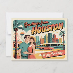 Cartão postal Vintage Houston Saudações de Houst