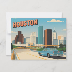Cartão postal Vintage Houston Saudações de Houst