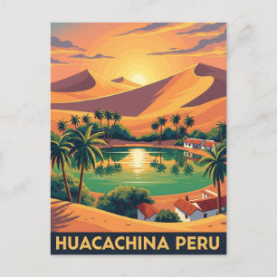 Cartão Postal Vintage Huacachina Viagem do Peru