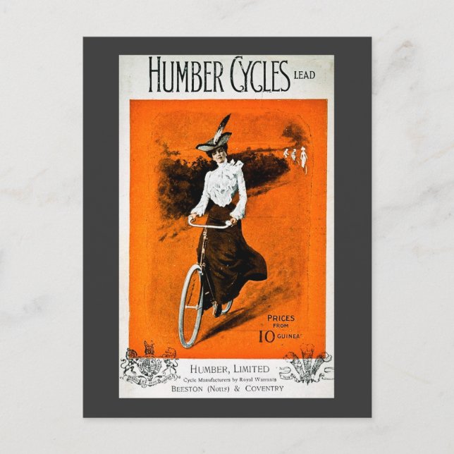 Cartão Postal Vintage Humber Bike Advertisement (Frente)