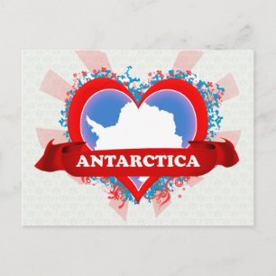 Cartão Postal Vintage I Love Antártica