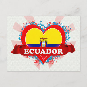 Cartão Postal Vintage I Love Equador