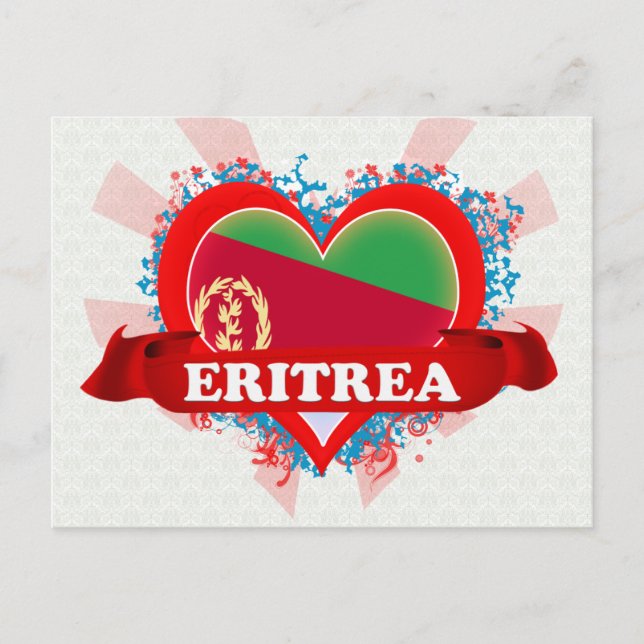 Cartão Postal Vintage I Love Eritrea (Frente)