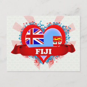 Cartão Postal Vintage I Love Fiji