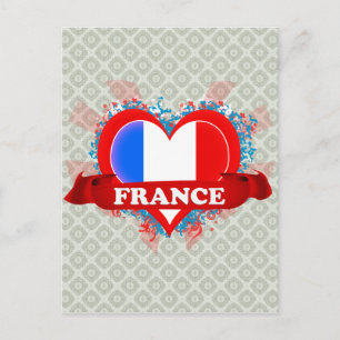 Cartão Postal Vintage I Love France