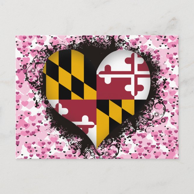 Cartão Postal Vintage I Love Maryland (Frente)