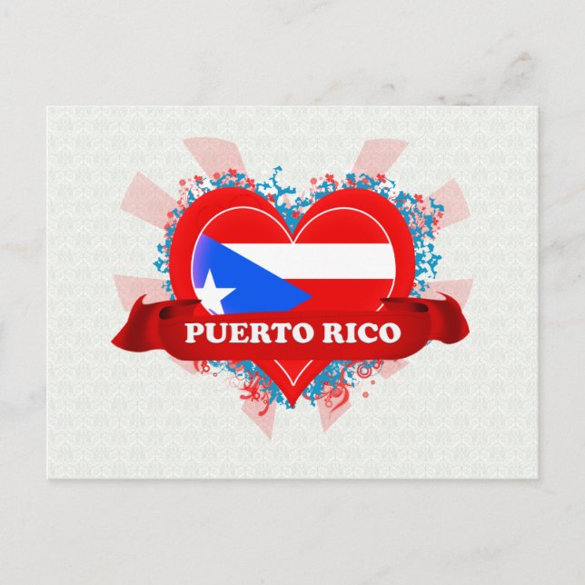 Cartão Postal Vintage I Love Porto Rico (Frente)