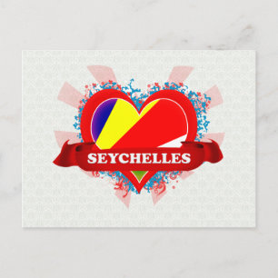 Cartão Postal Vintage I Love Seychelles