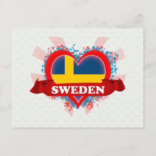 Cartão Postal Vintage I Love Suecia