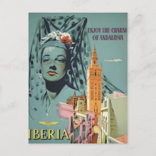 Cartão Postal Vintage Iberia Viagem