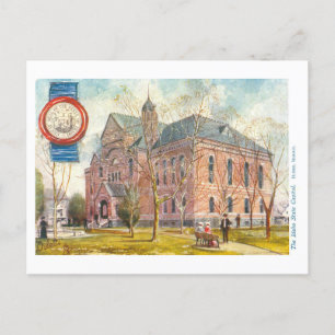 Cartão Postal Vintage Idaho Capitol com Seal