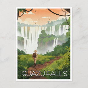 Cartão Postal Vintage Iguazu Falls Argentina