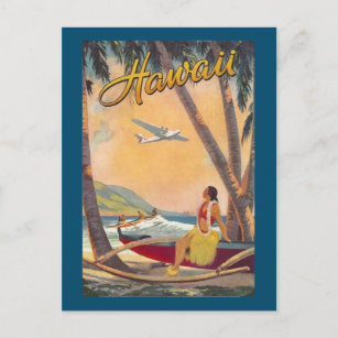Cartão Postal Vintage Ilhas Havaianas Viagem Aloha Pacífico