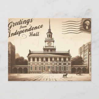 Cartão postal Vintage Independence Hall"