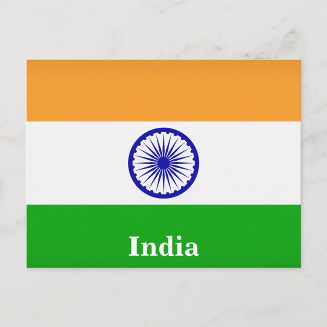 Cartão Postal Vintage India Flag Viagem Turismo (Frente)