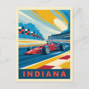 Cartão Postal Vintage Indiana Racing