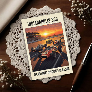 Cartão Postal Vintage Indianapolis 500 dos anos 60 