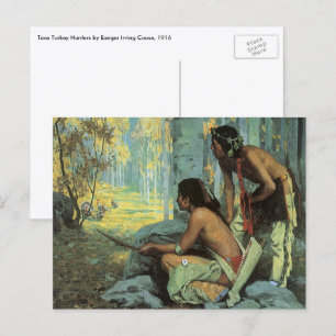 Cartão Postal Vintage Indians, Taos Turquia Caçadores por Couse