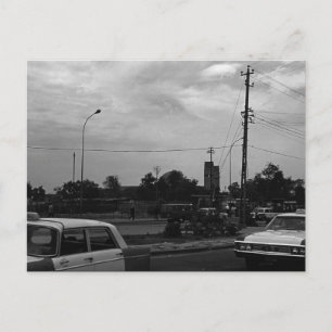 Cartão Postal Vintage Iraque Baghdad Rua táxis