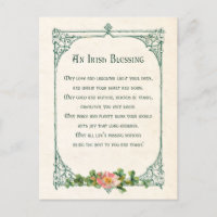 Vintage Irish Blush w/Shamrocks & Rustic Frame