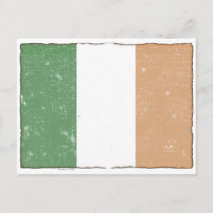Cartão postal Vintage Irish Flag