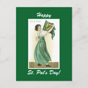 Cartão Postal Vintage Irish Miss Postcard