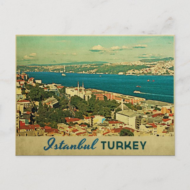 Cartão Postal Vintage Istambul Turquia (Frente)