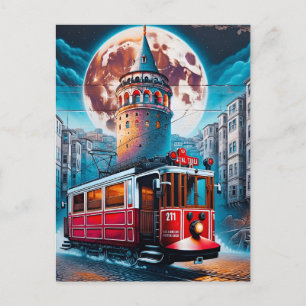 Cartão Postal Vintage istanbul Torre Turco - Viagem