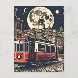 Cartão Postal Vintage istanbul Torre Turco - Viagem