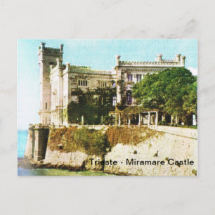 Cartão Postal Vintage Italy, Trieste, Castelo Miramare