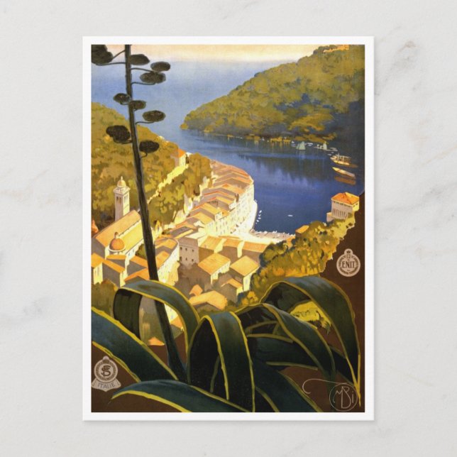 Cartão postal Vintage Italy Viagem (Frente)