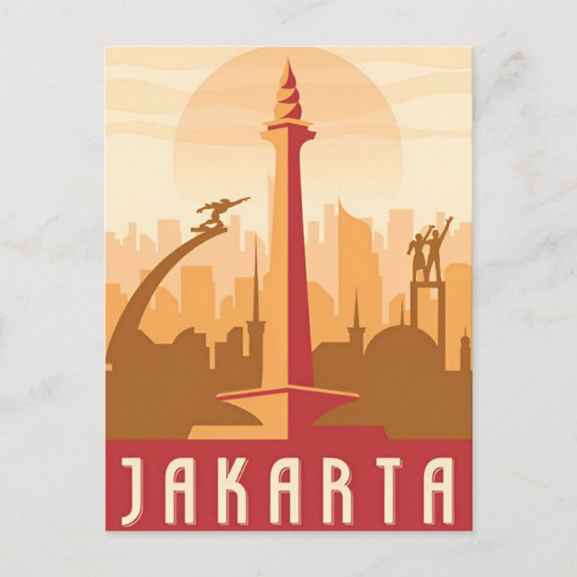 Cartão Postal Vintage jakarta Indonesia java Viagem (Frente)