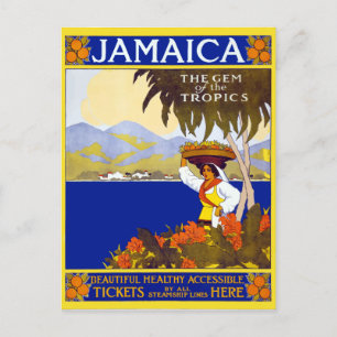 Cartão Postal Vintage Jamaica Gem of the Tropics Viagem