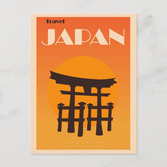 Cartão Postal Vintage Japan Pagoda Viagem (Frente)