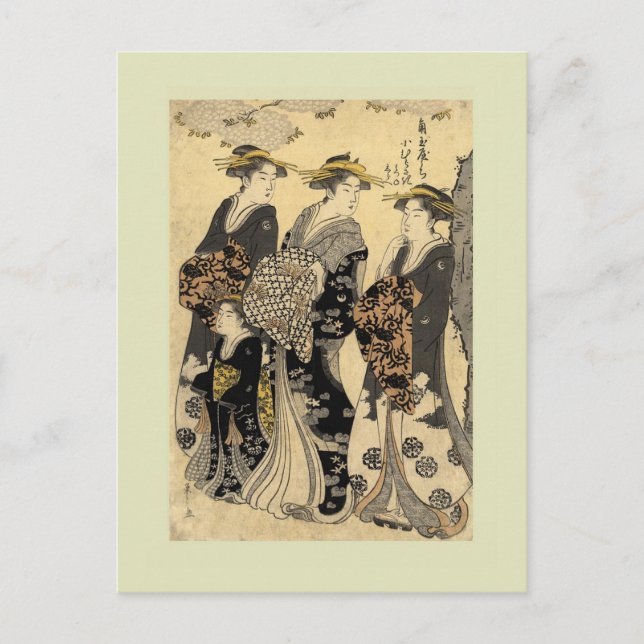 Cartão Postal Vintage Japanese woodblock (Frente)