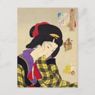 Cartão Postal Vintage Japonês Art