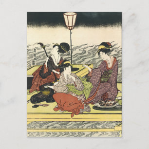 Cartão Postal Vintage Japonês Art