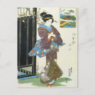 Cartão Postal Vintage Japonês Art